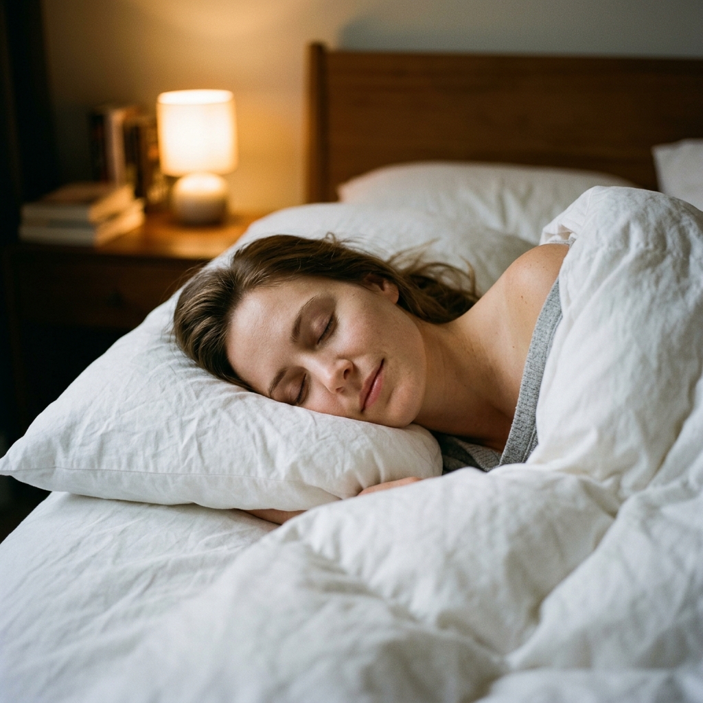 Person sleeping in bed