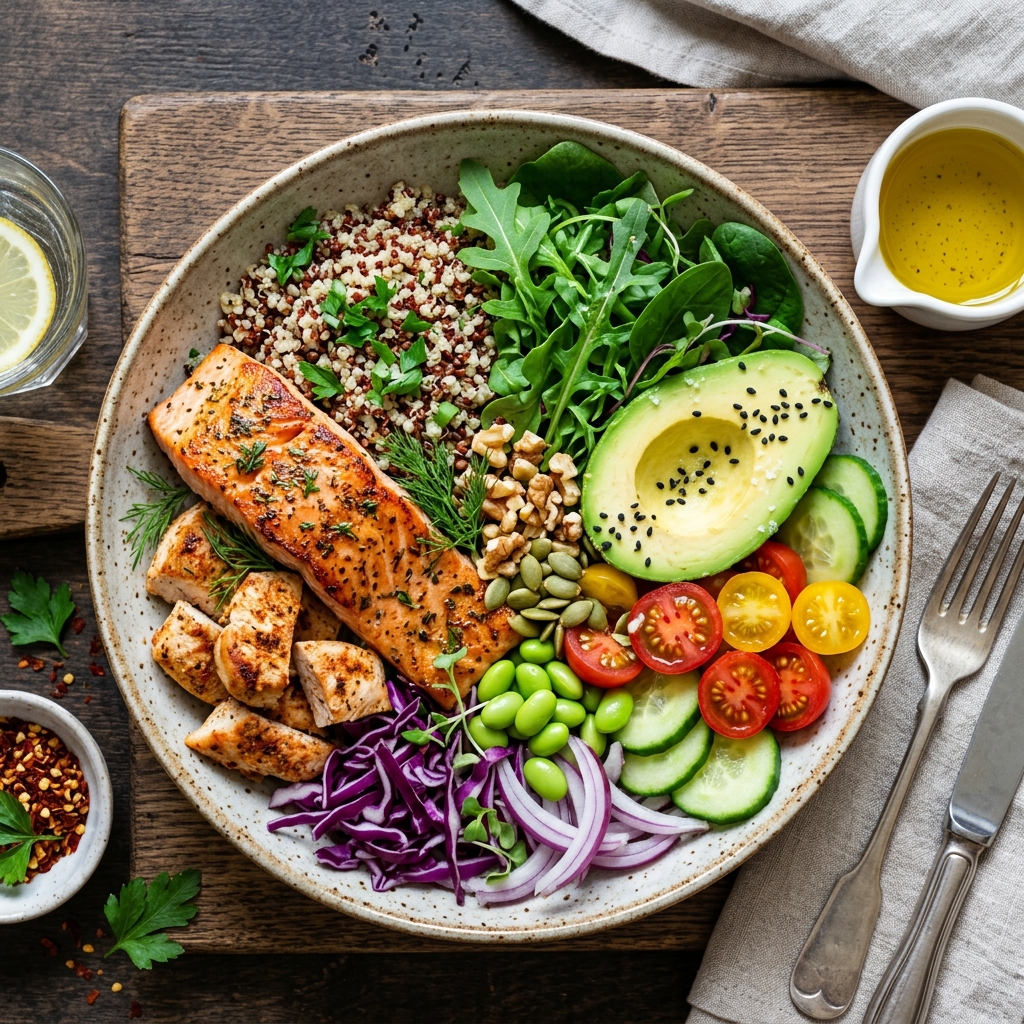 Healthy protein nutrition bowl